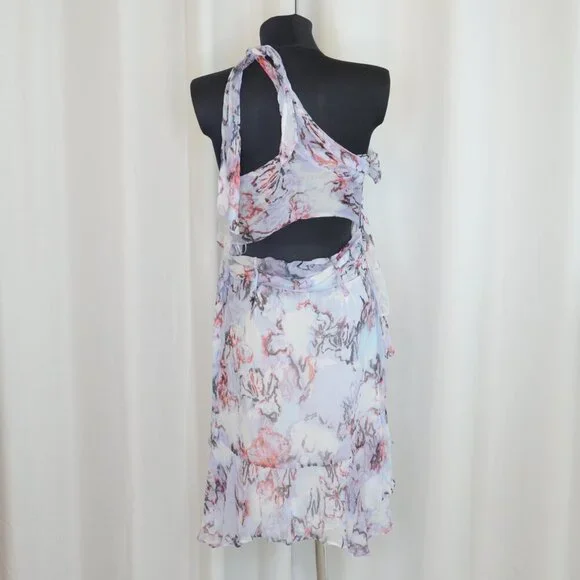 IRO Paris Jofrey Ruffle Mini Dress in Lilas Multico Sz 2 - Picture 5 of 10